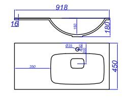 Раковина Aqwella Malaga 900L